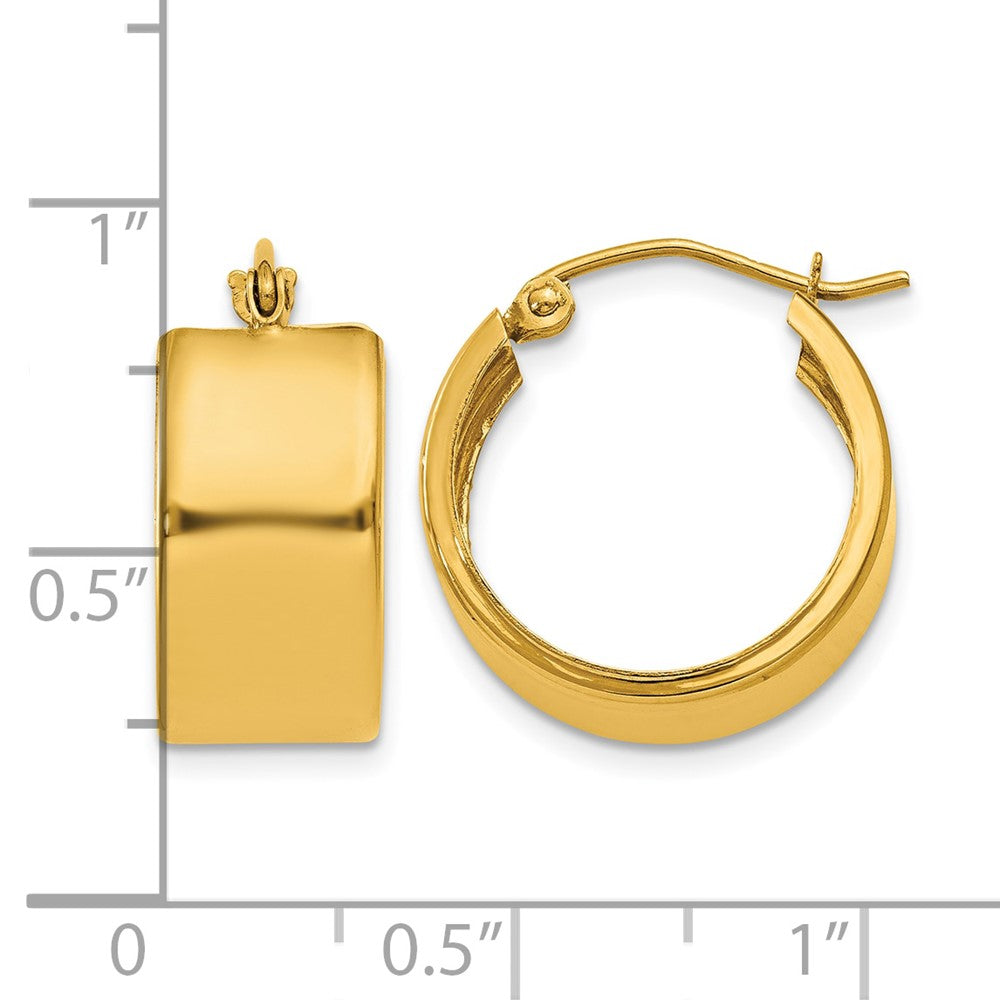 10k 8.25mm Polished Hoop Earrings