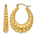 10k Polished Scalloped Hoop Earrings