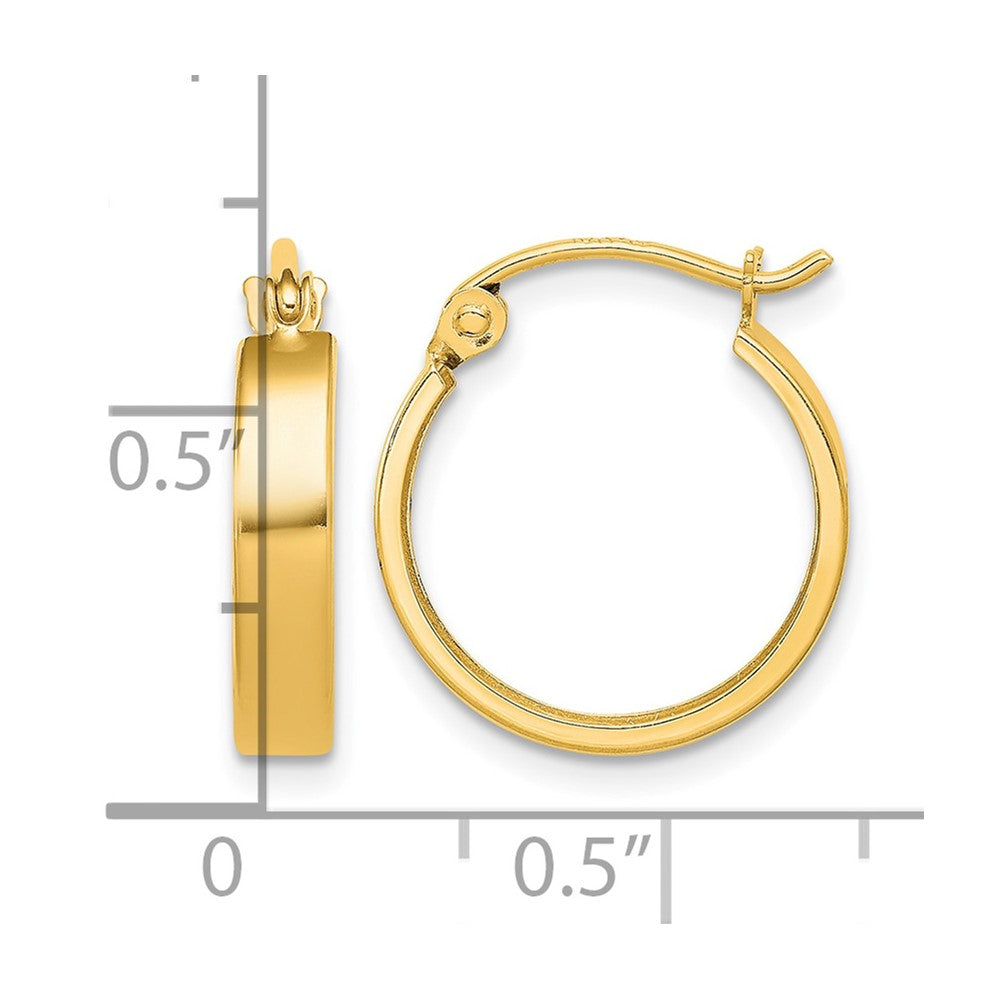 10K Square Tube Hoop Earrings