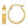 10K Square Tube Hoop Earrings