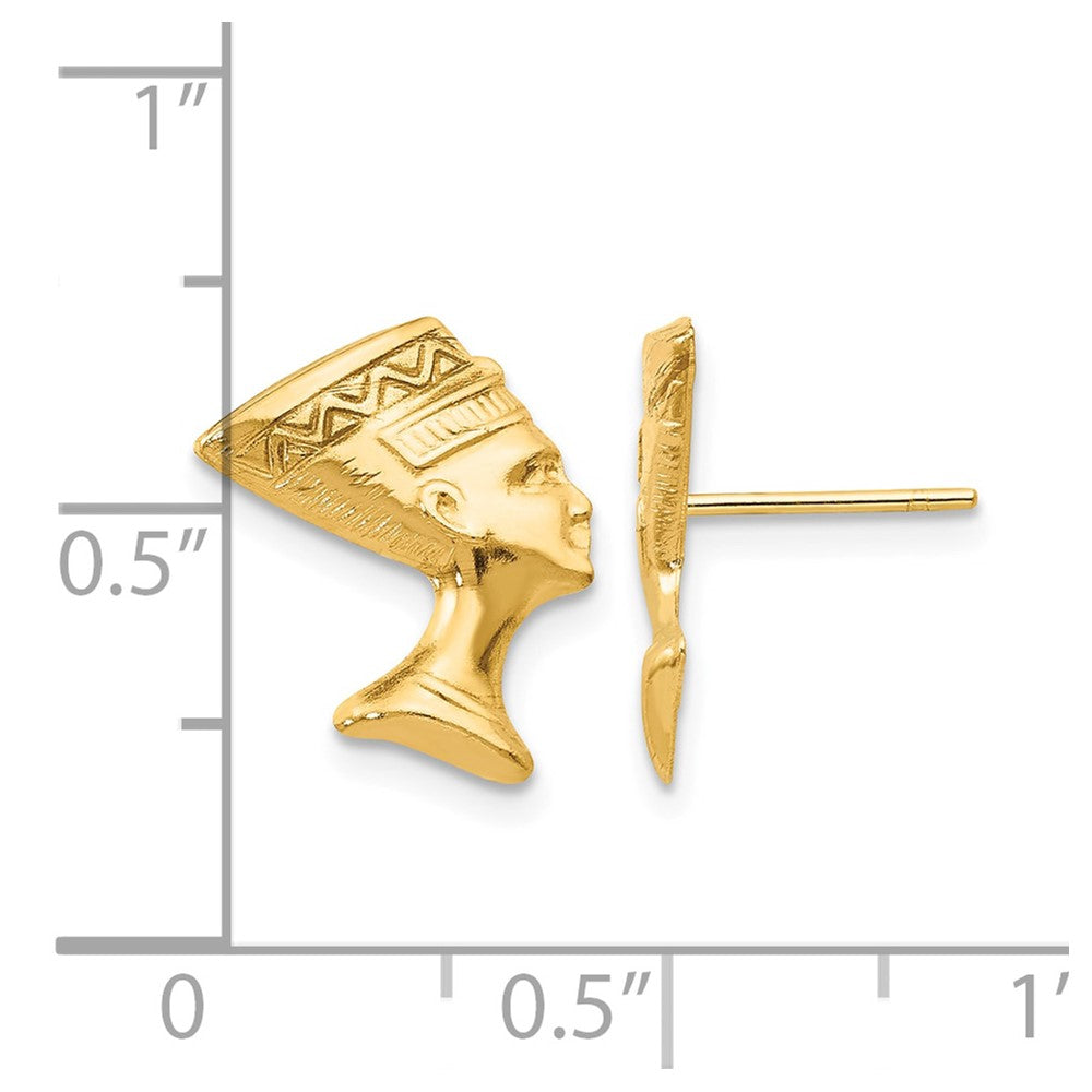 10K Nefertiti Post Earrings