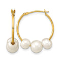 10K Madi K 5-7mm Round White FWC Pearl Hoop Earrings