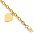 10k Dangle Heart Child's Bracelet