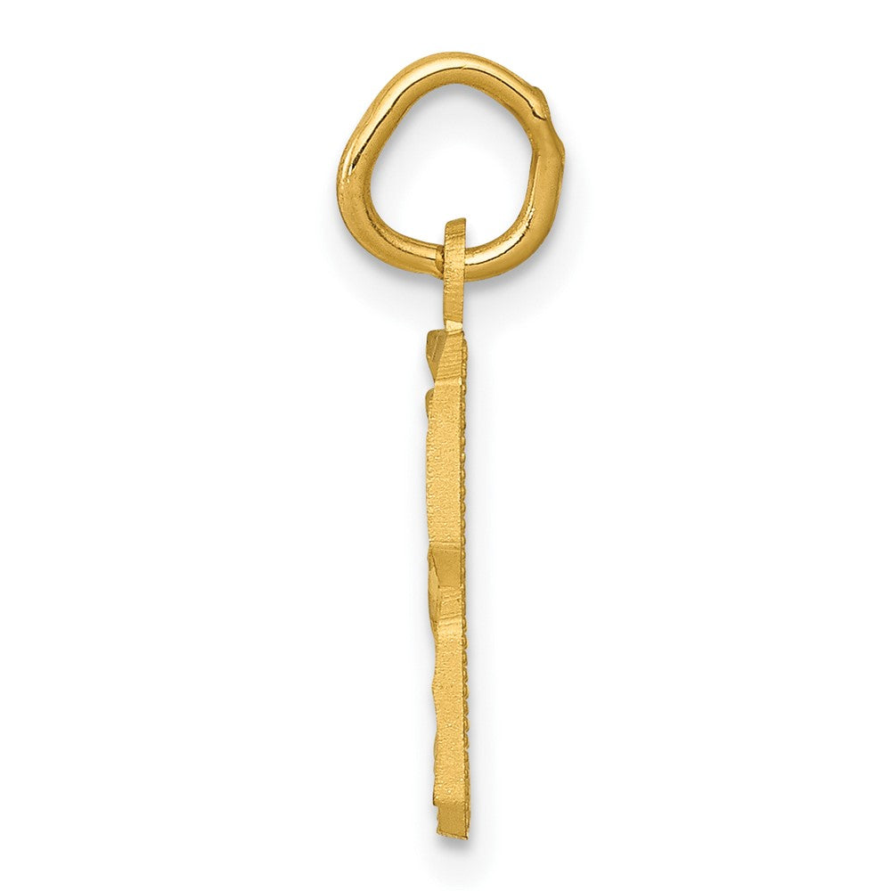 10ky Casted Small Diamond-cut Number 8 Charm