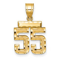 10k Small Brushed Diamond-cut Number 55 Charm