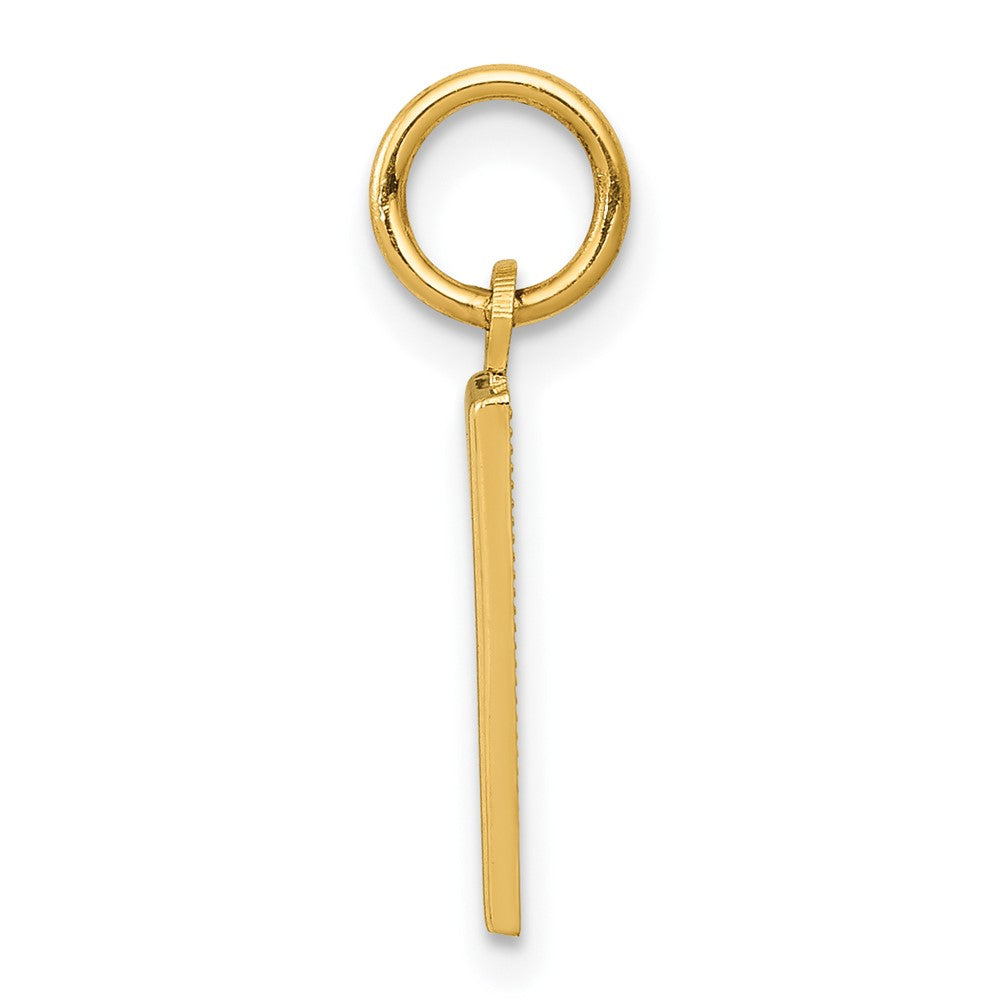10k Small Polished Number 1 Charm