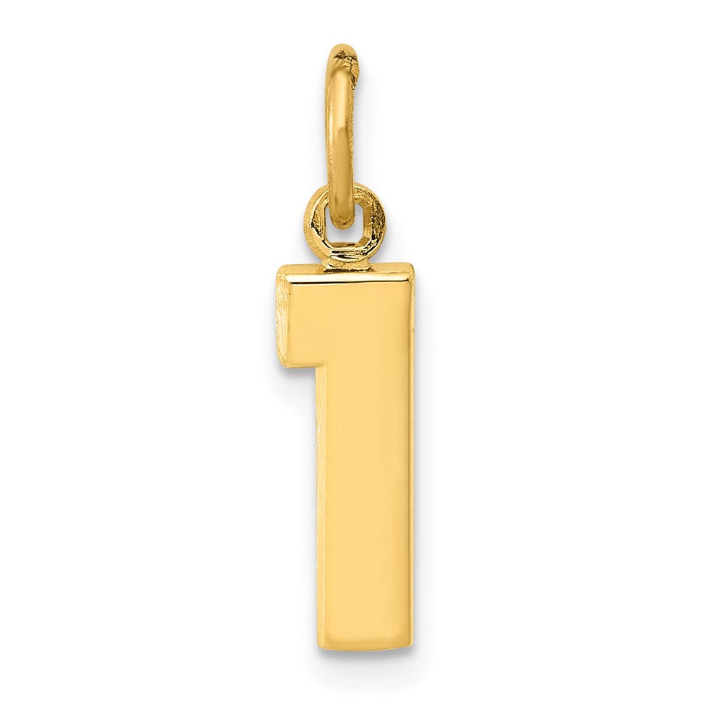 10k Small Polished Number 1 Charm