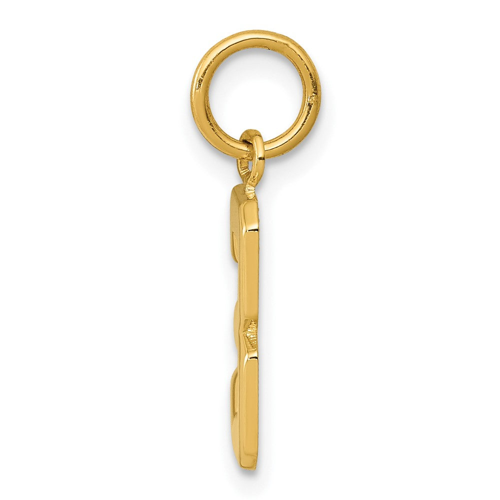 10k Small Polished Number 3 Charm
