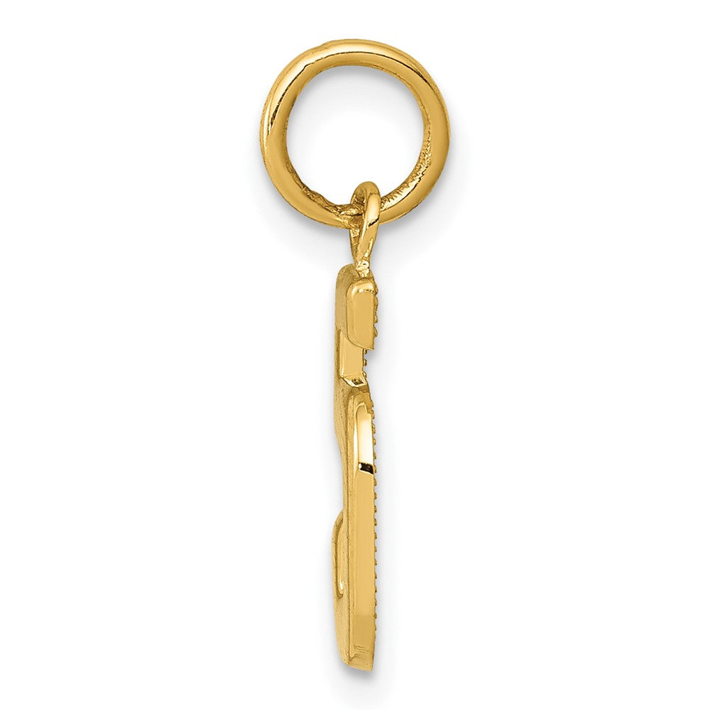 10k Small Polished Number 5 Charm
