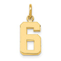 10k Small Polished Number 6 Charm