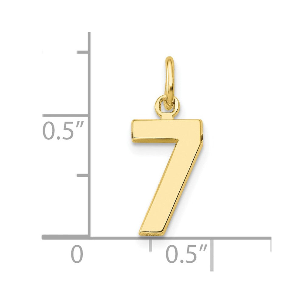 10k Small Polished Number 7 Charm