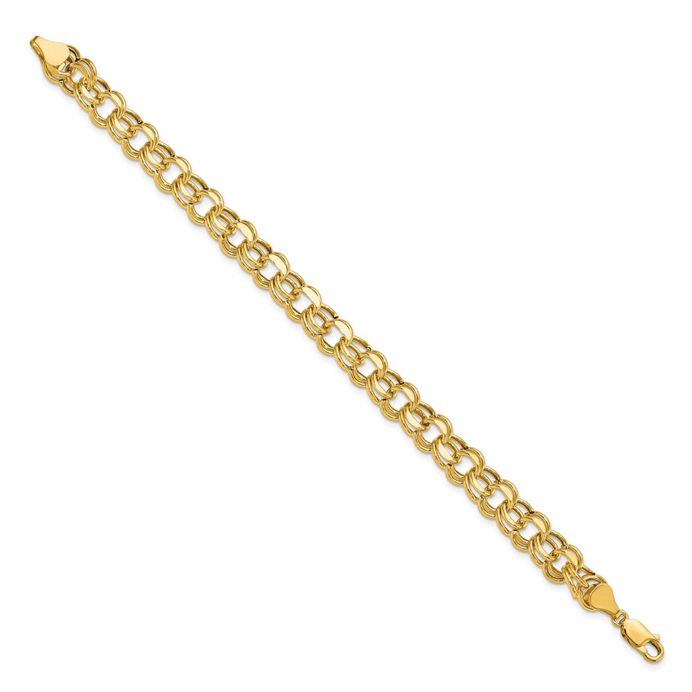 10k Lite 8mm Double Link Charm Bracelet