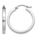 10k White Gold 2x3mm Rectangle Tube Hoop