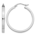 10k White Gold 2x3mm Rectangle Tube Hoop