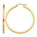 10k 2mm Square Tube Hoop Earrings
