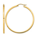 10k 2mm Square Tube Hoop Earrings