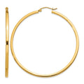 10k 2mm Square Tube Hoop Earrings