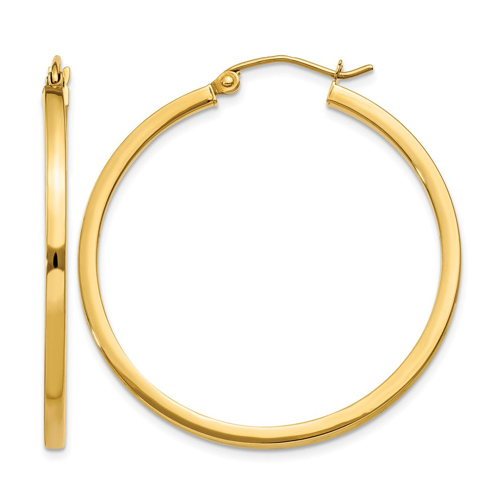 10k 2mm Square Tube Hoop Earrings