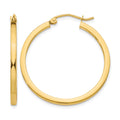 10k 2mm Square Tube Hoop Earrings