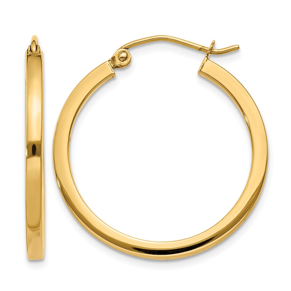 10k 2mm Square Tube Hoop Earrings