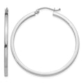 10k White Gold 2mm Square Tube Hoops