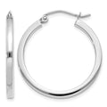 10k White Gold 2mm Square Tube Hoops