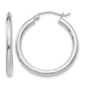 10K White Gold Polished 2.5mm Tube Hoop Earrings