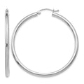 10K White Gold Polished 2.5mm Tube Hoop Earrings