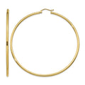 10K Polished 2mm Tube Hoop Earrings