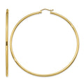 10K Polished 2mm Lightweight Tube Hoop Earrings