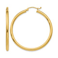 10K Polished 2.5mm Tube Hoop Earrings