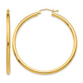 10K Polished 2.5mm Lightweight Tube Hoop Earrings