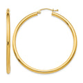10K Polished 2.5mm Tube Hoop Earrings