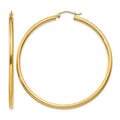 10K Polished 2.5mm Tube Hoop Earrings