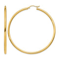 10K Polished 2.5mm Tube Hoop Earrings