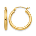 10K Polished 2.5mm Lightweight Tube Hoop Earrings