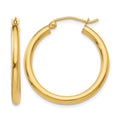 10k Polished 2.5mm Lightweight Tube Hoop Earrings