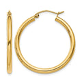 10k Polished 2.5mm Lightweight Tube Hoop Earrings
