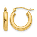 10k Polished 3mm Lightweight Tube Hoop Earrings