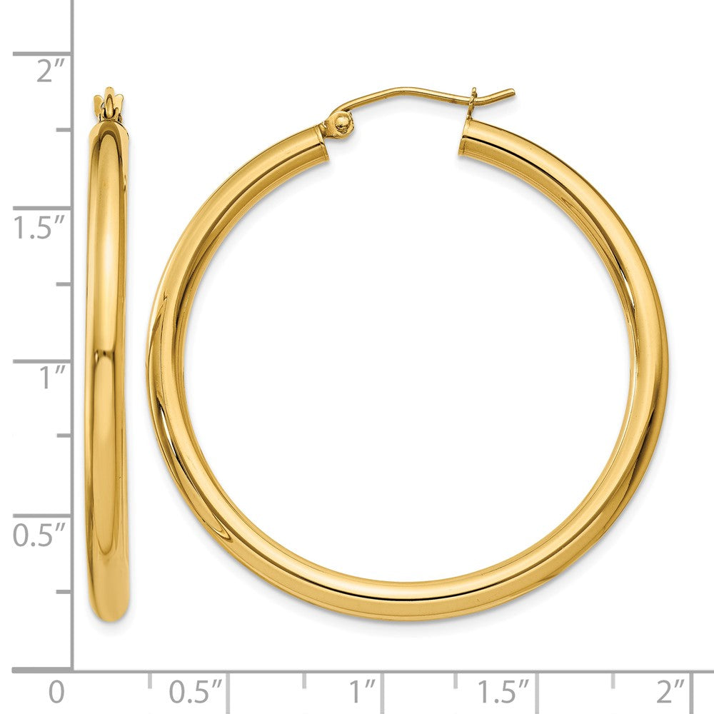 10k Polished 3mm Lightweight Tube Hoop Earrings