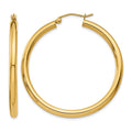 10k Polished 3mm Lightweight Tube Hoop Earrings