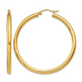 10K Polished 3mm Tube Hoop Earrings