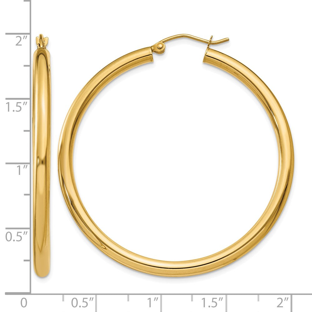 10k Polished 3mm Lightweight Tube Hoop Earrings