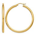 10k Polished 3mm Lightweight Tube Hoop Earrings