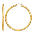 10K Polished 3mm Tube Hoop Earrings