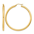 10k Polished 3mm Lightweight Tube Hoop Earrings