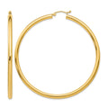 10k Polished 3mm Lightweight Tube Hoop Earrings
