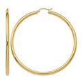 10k Polished 3mm Lightweight Tube Hoop Earrings