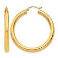 10k Polished 4mm Lightweight Tube Hoop Earrings