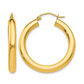 10k Polished 4mm Lightweight Tube Hoop Earrings